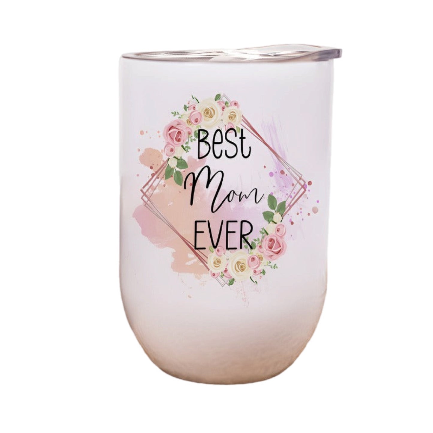 Best Mom Ever Floral Graphic Wine Tumbler