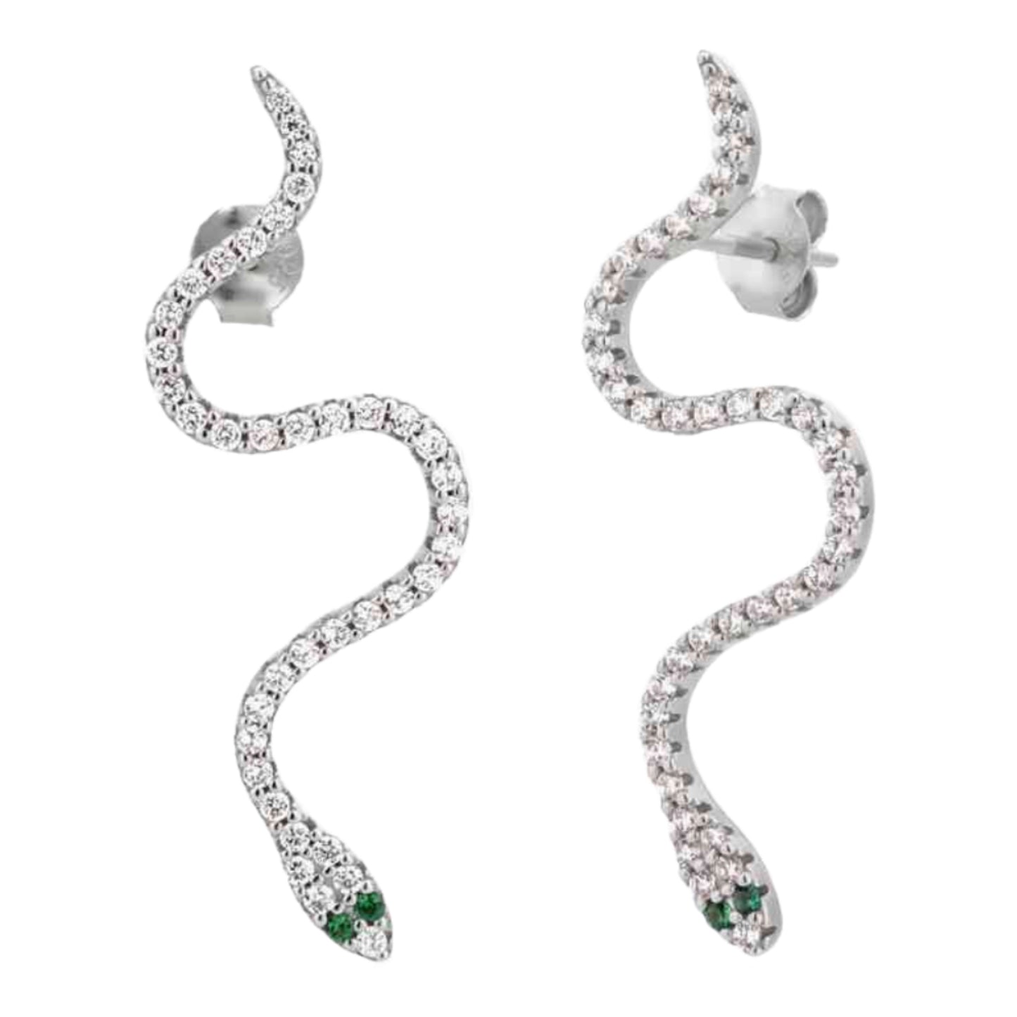 Snake CZ Stud Earrings