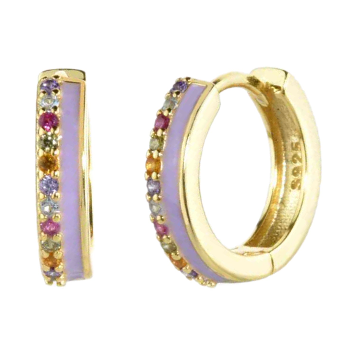 CZ Gold Hoop Earrings