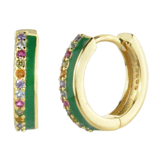 CZ Gold Hoop Earrings