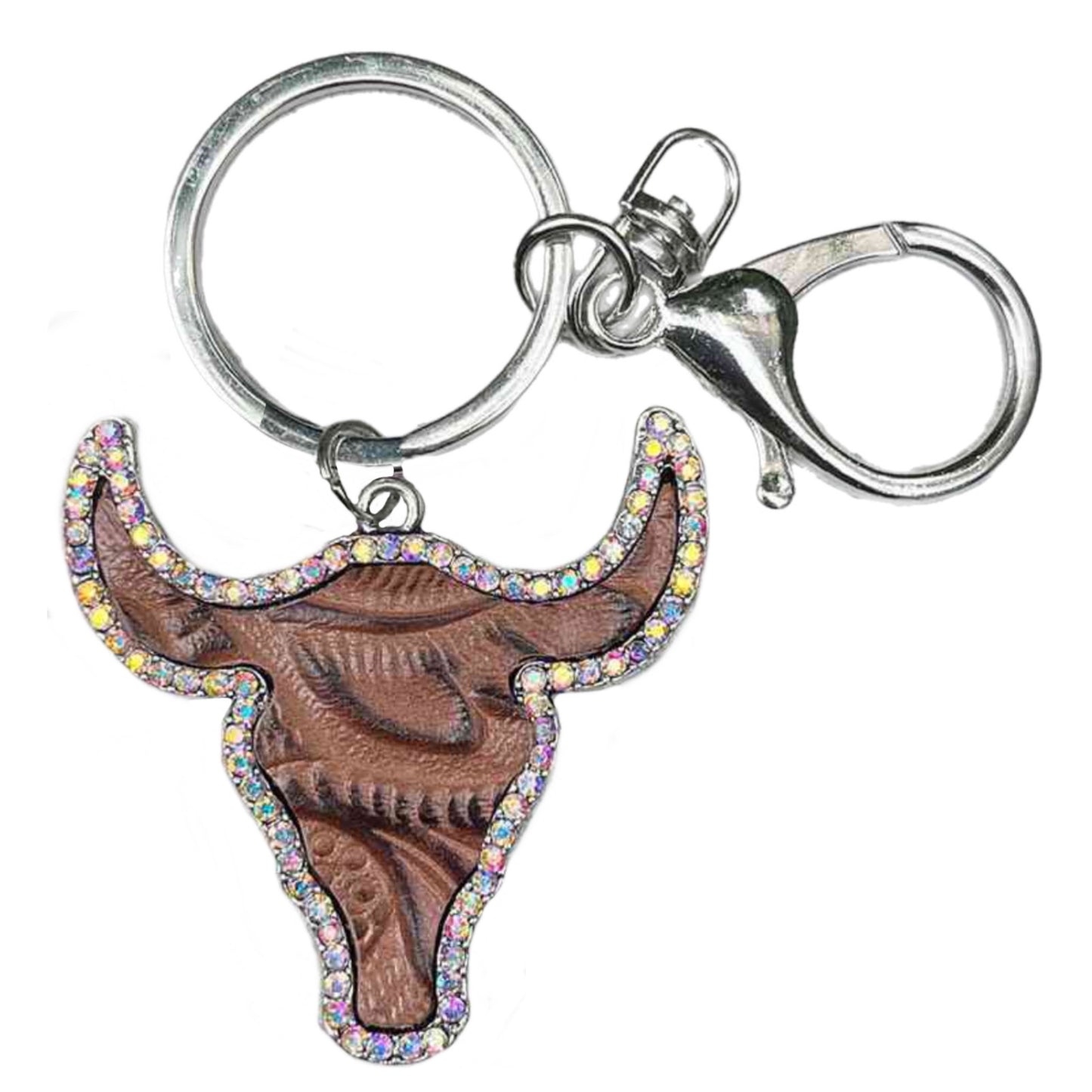 Bull Leather Keychain