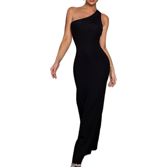 Cutout One-Shoulder Maxi Dress