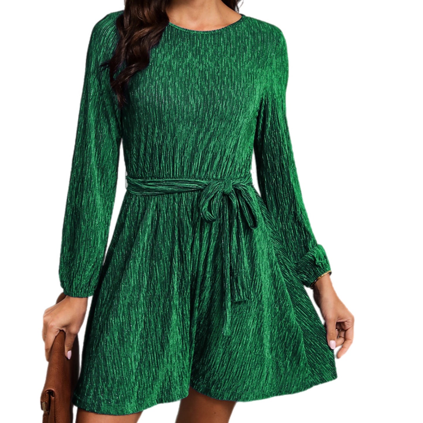 Tie Front Long Sleeve Dress