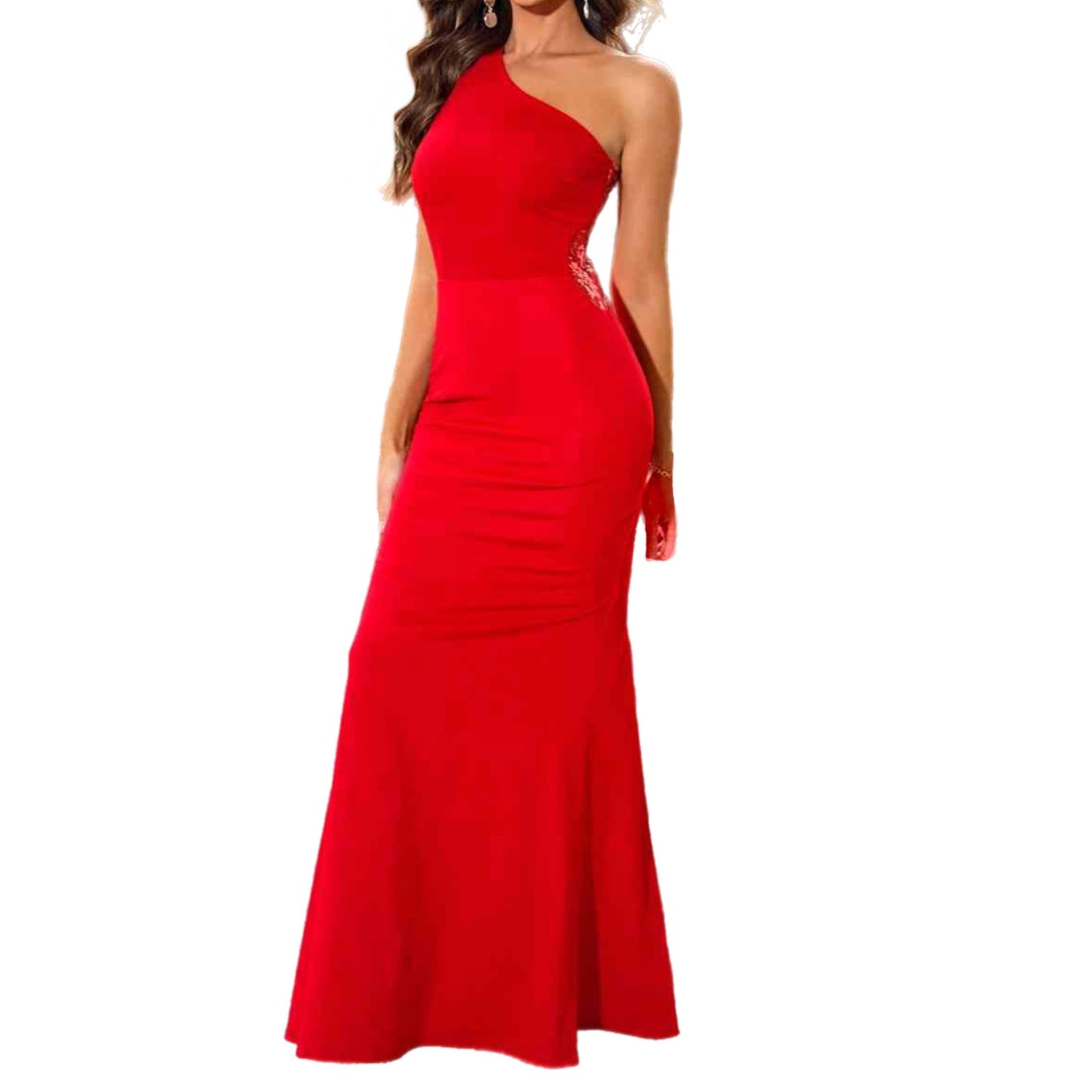 One-Shoulder Sleeveless Maxi Dress