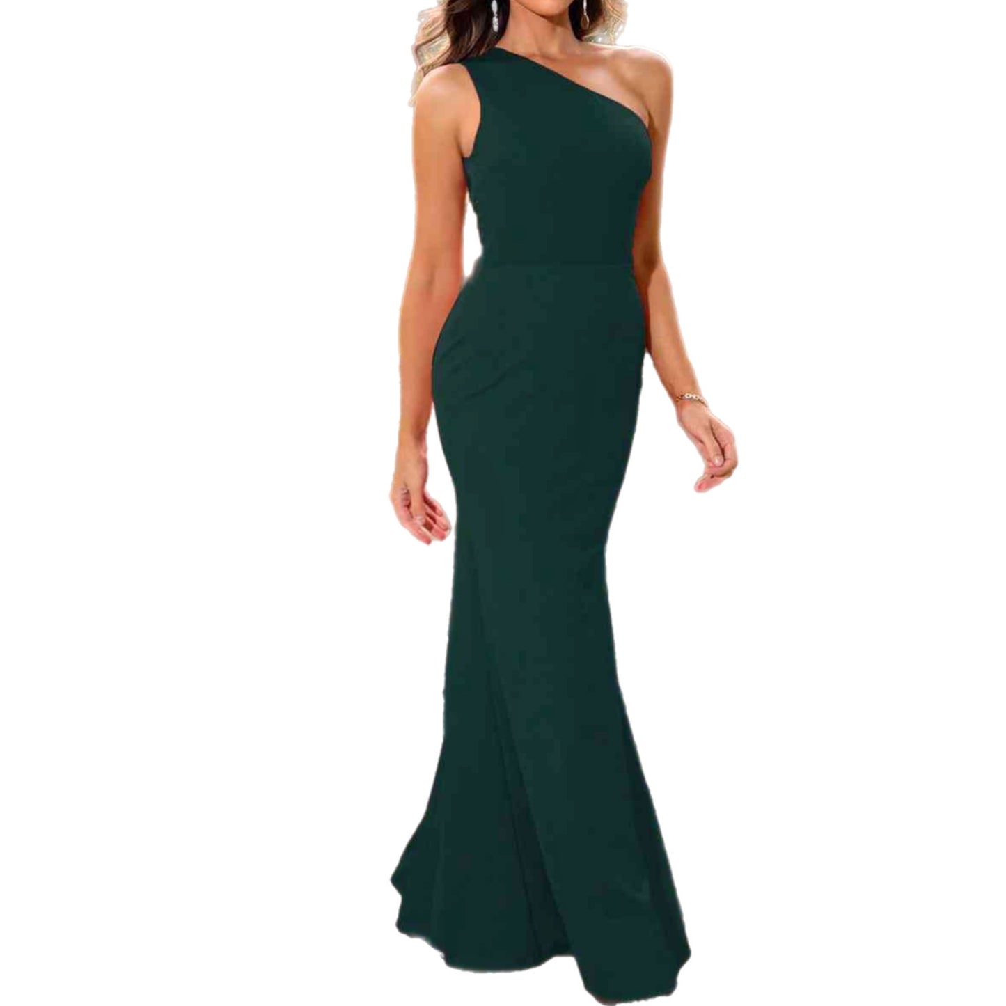 One-Shoulder Sleeveless Maxi Dress