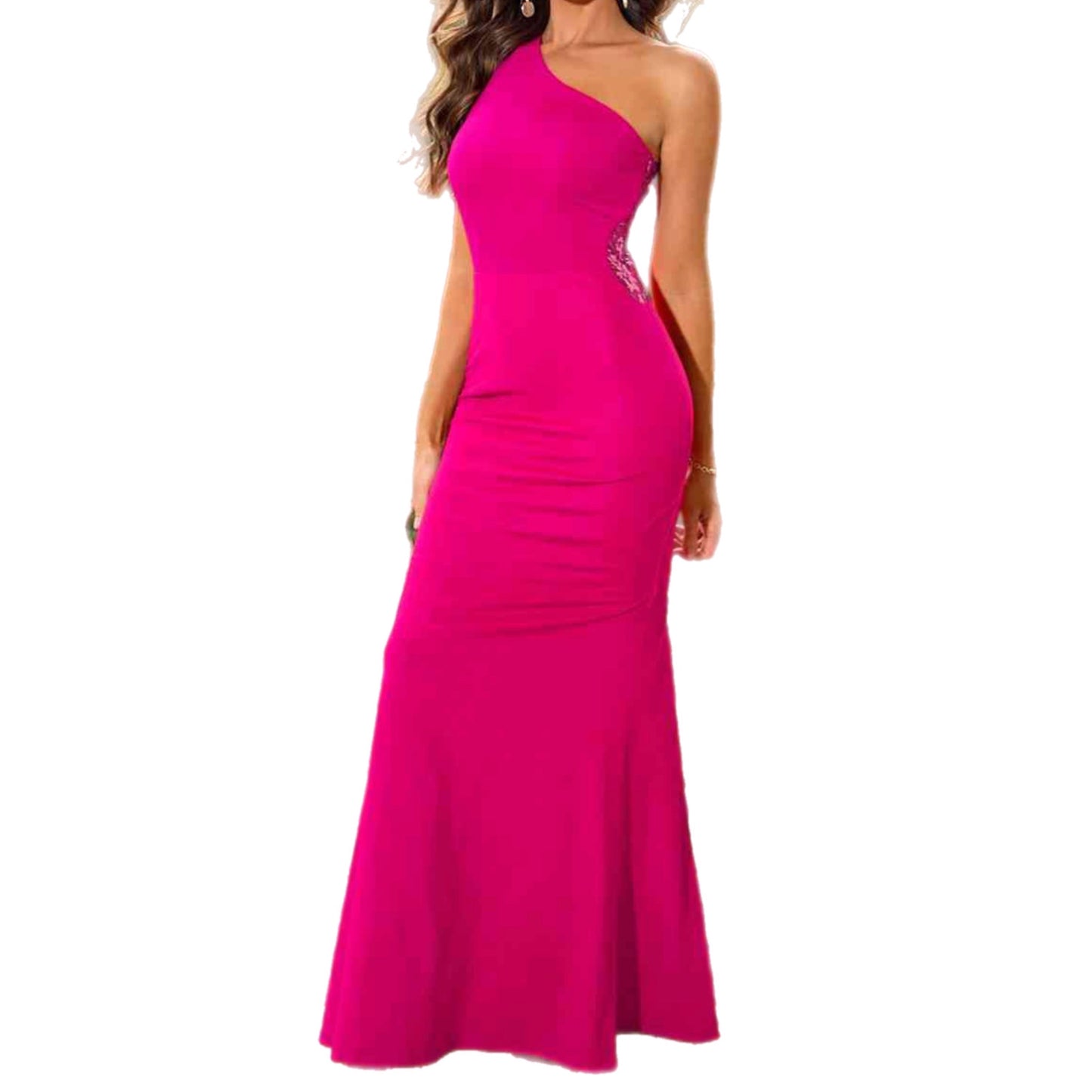 One-Shoulder Sleeveless Maxi Dress