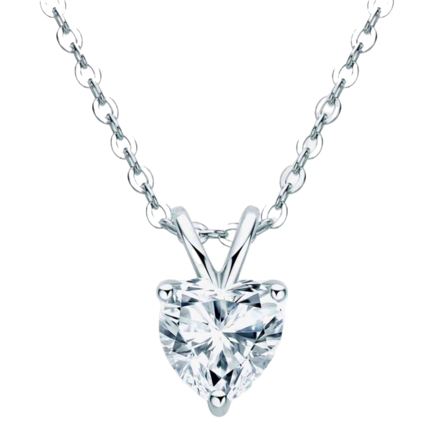 1 Carat Moissanite Heart Necklace