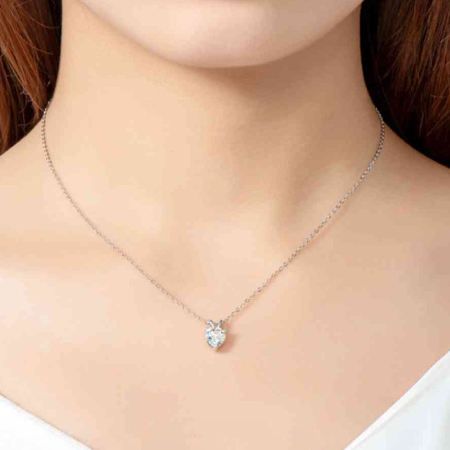 1 Carat Moissanite Heart Necklace