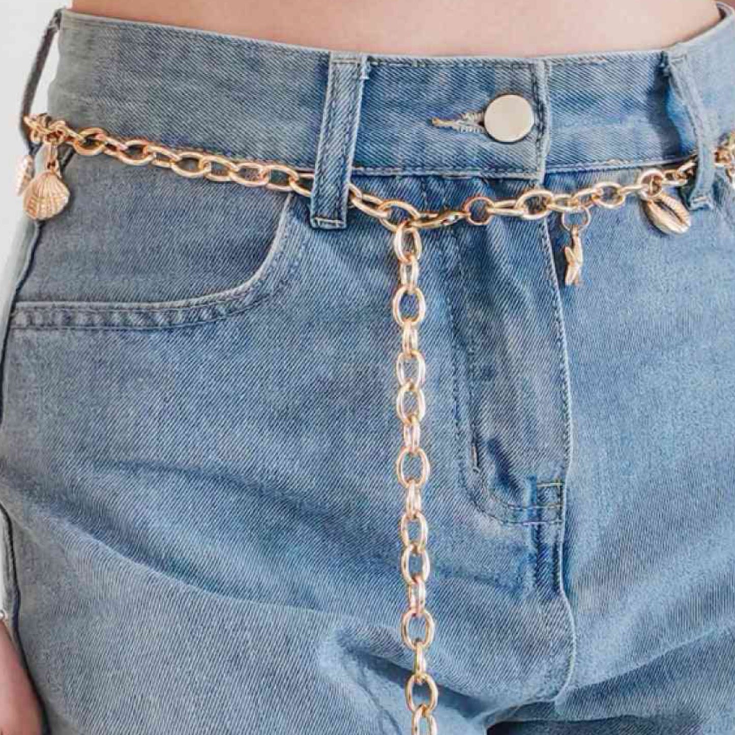 Gold Ocean Charm Chain Belt