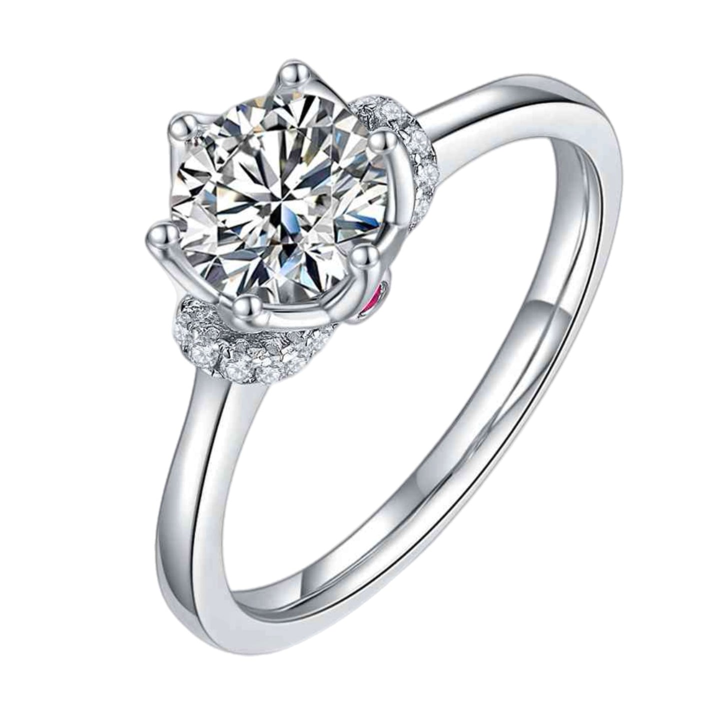 1 Carat Moissanite Sterling Silver Ring