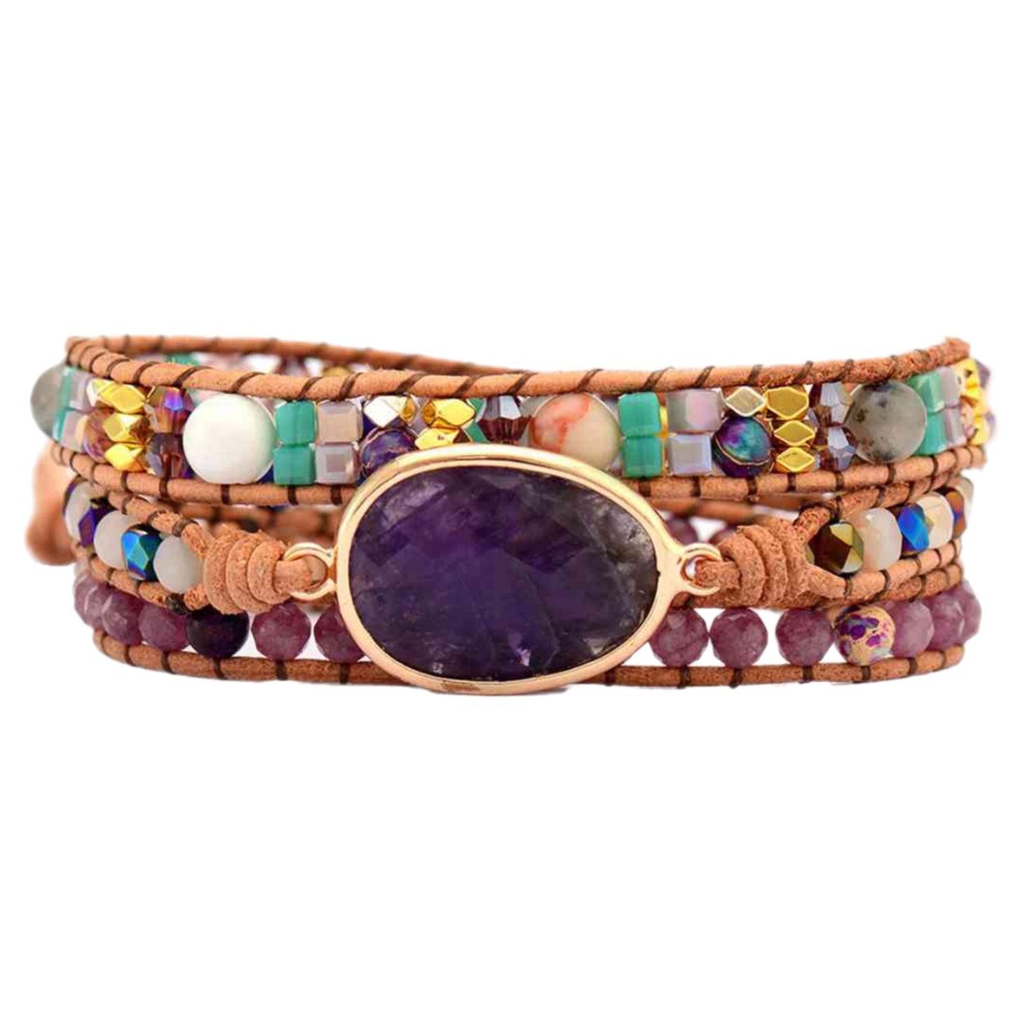 Triple-Layer Amethyst Bracelet