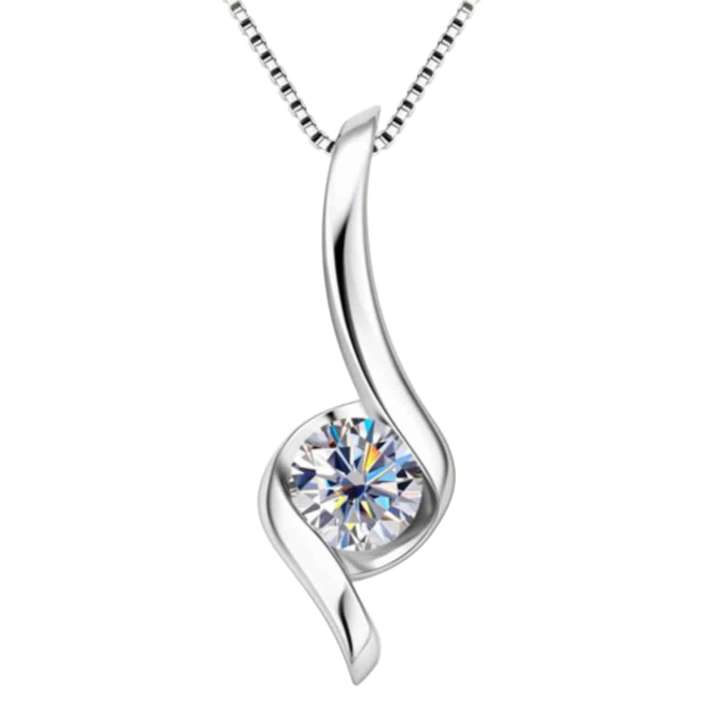 1 Carat Moissanite Sterling Silver Necklace