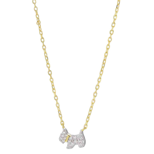 Puppy CZ Sterling Silver Necklace