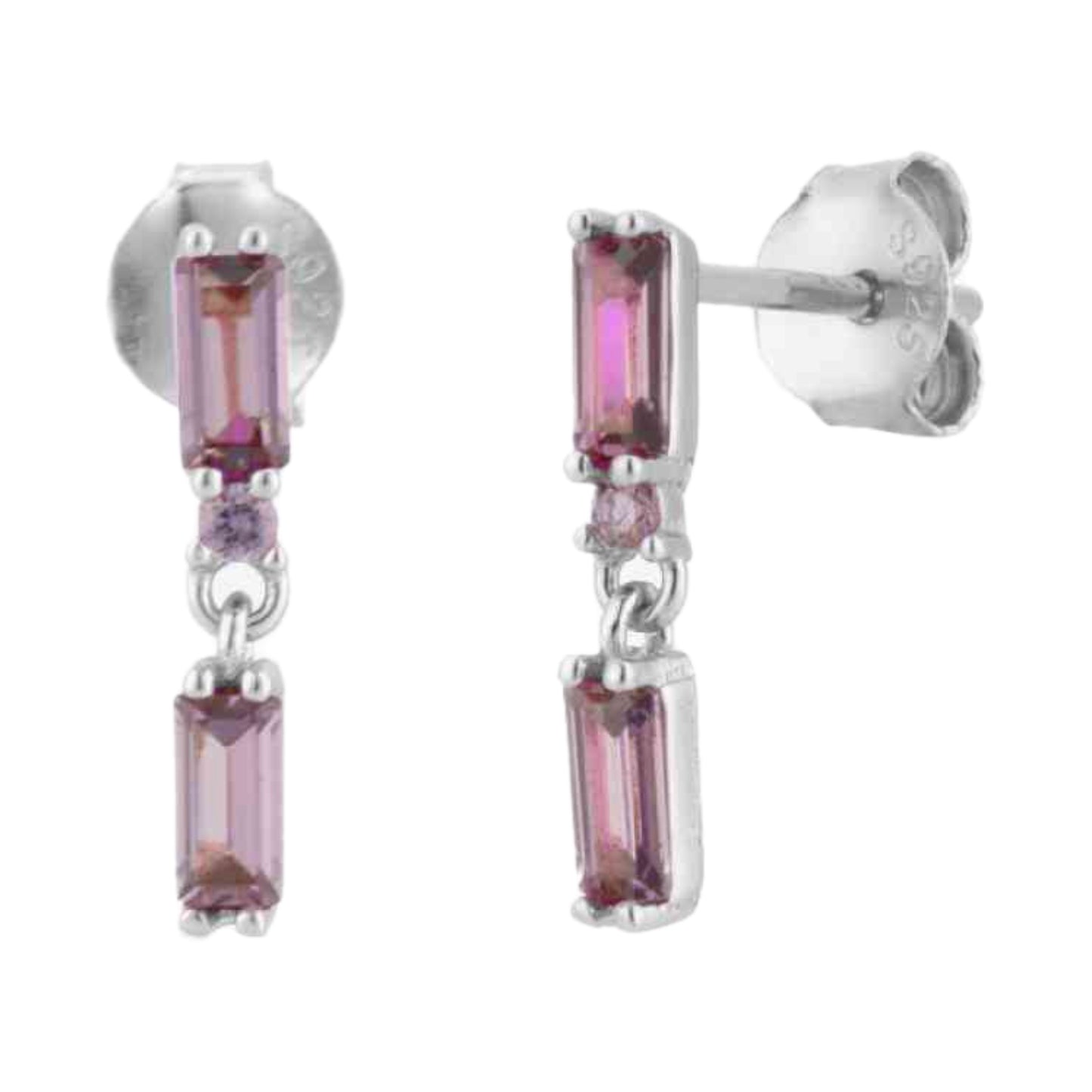 CZ Sterling Silver Drop Earrings