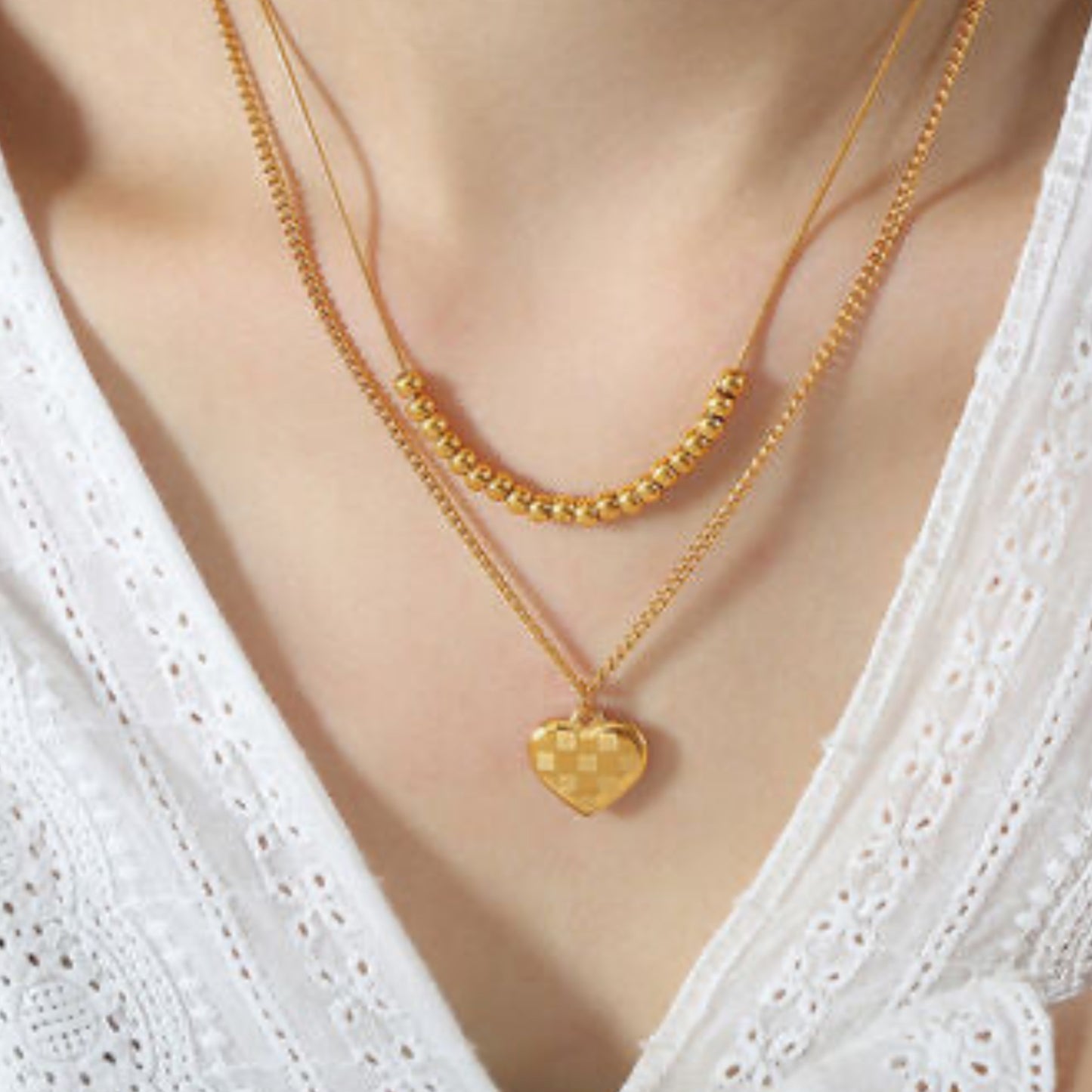 Heart Double Layered Necklace