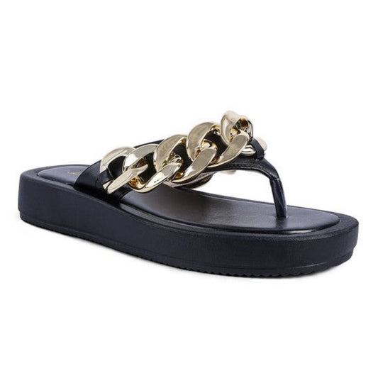 Link Chain Thong Flats