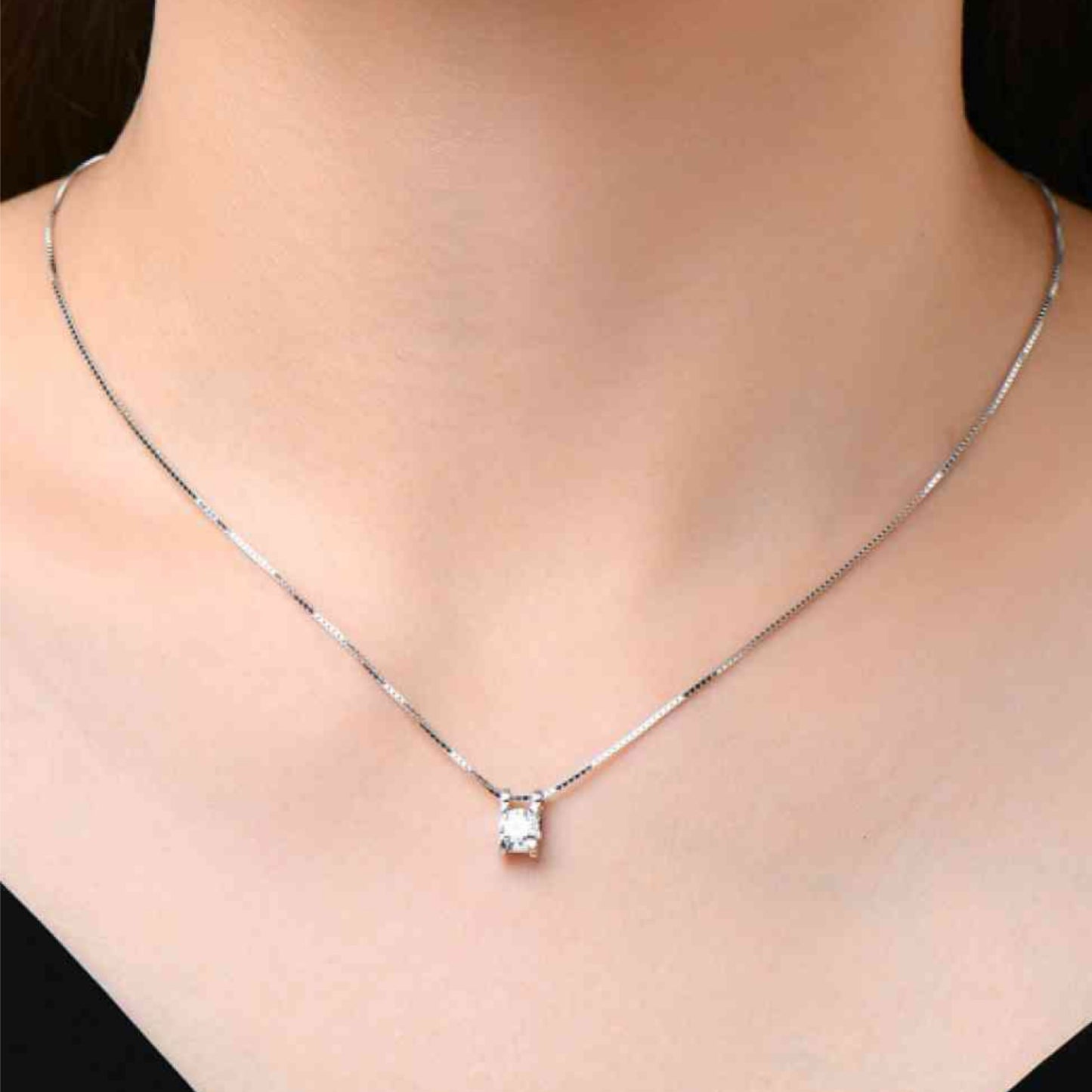 Moissanite Sterling Silver Necklace