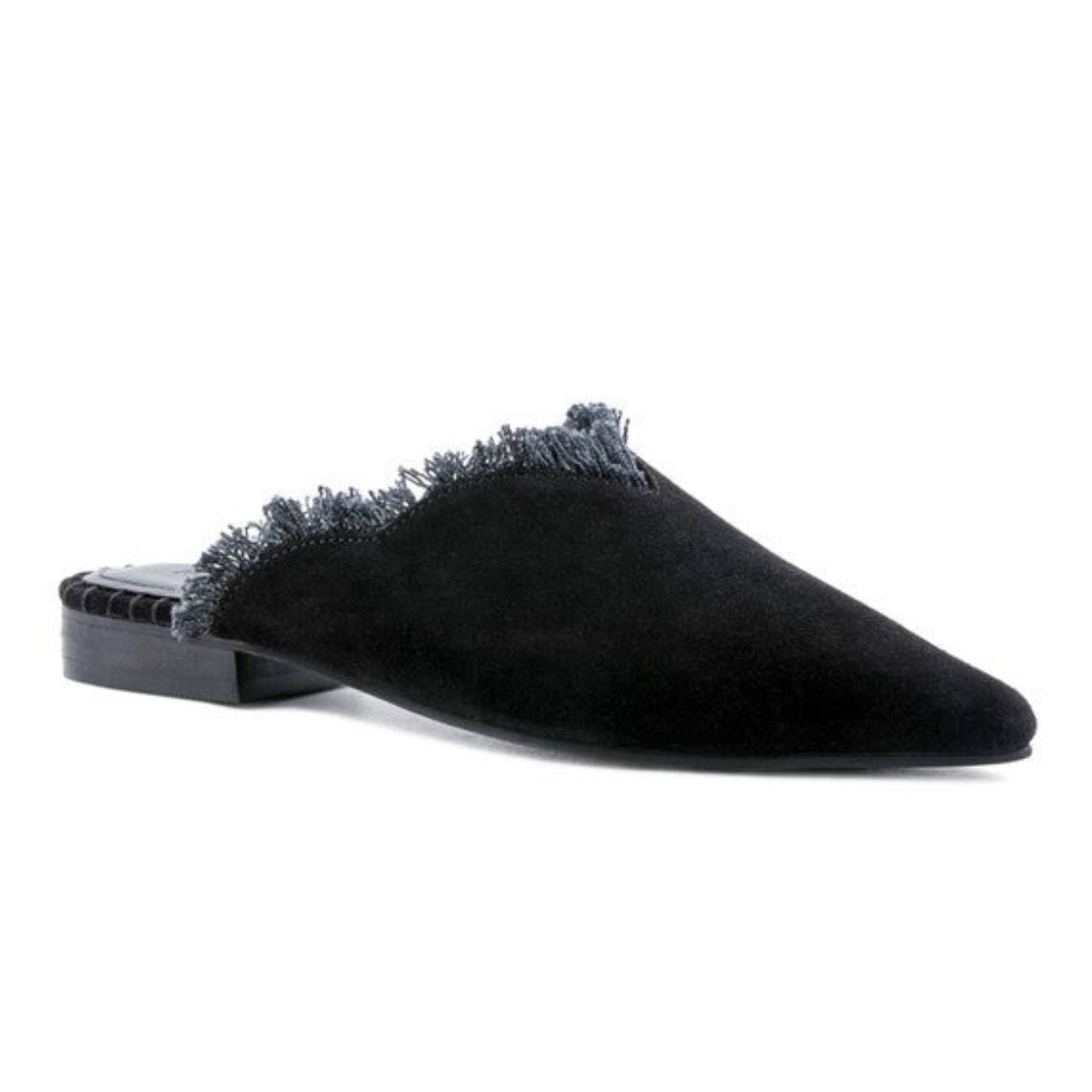 Frayed Suede Leather Mules