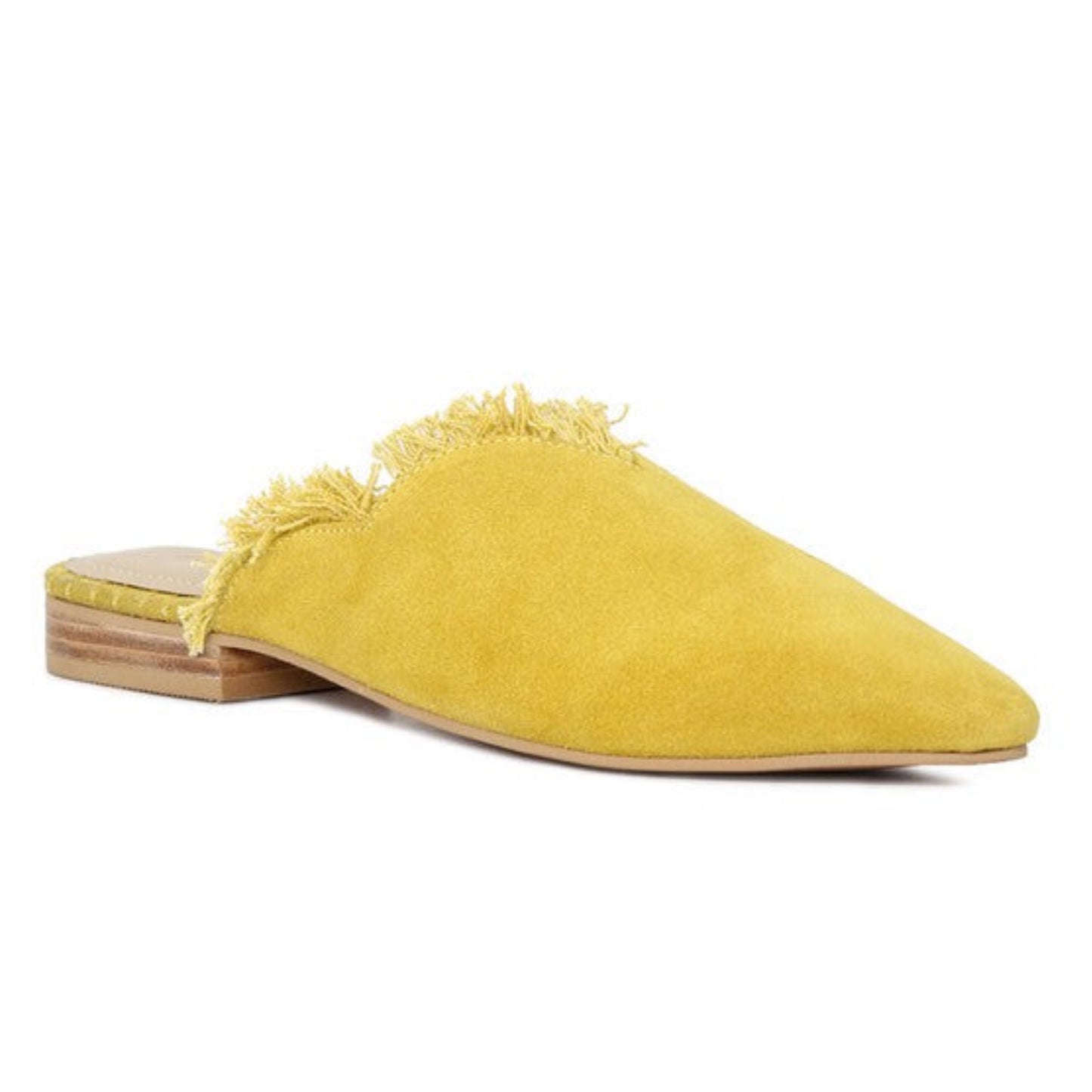 Frayed Suede Leather Mules