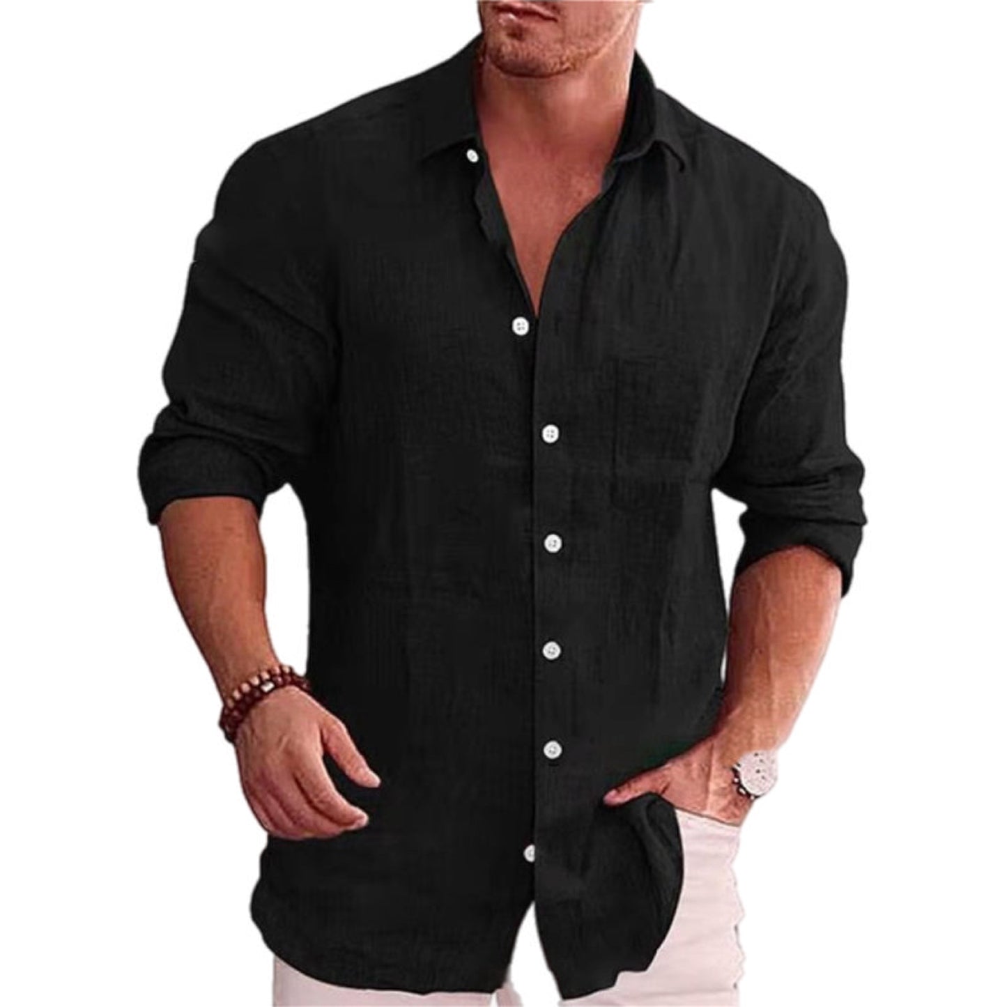 Linen Long Sleeve Button Up Shirt