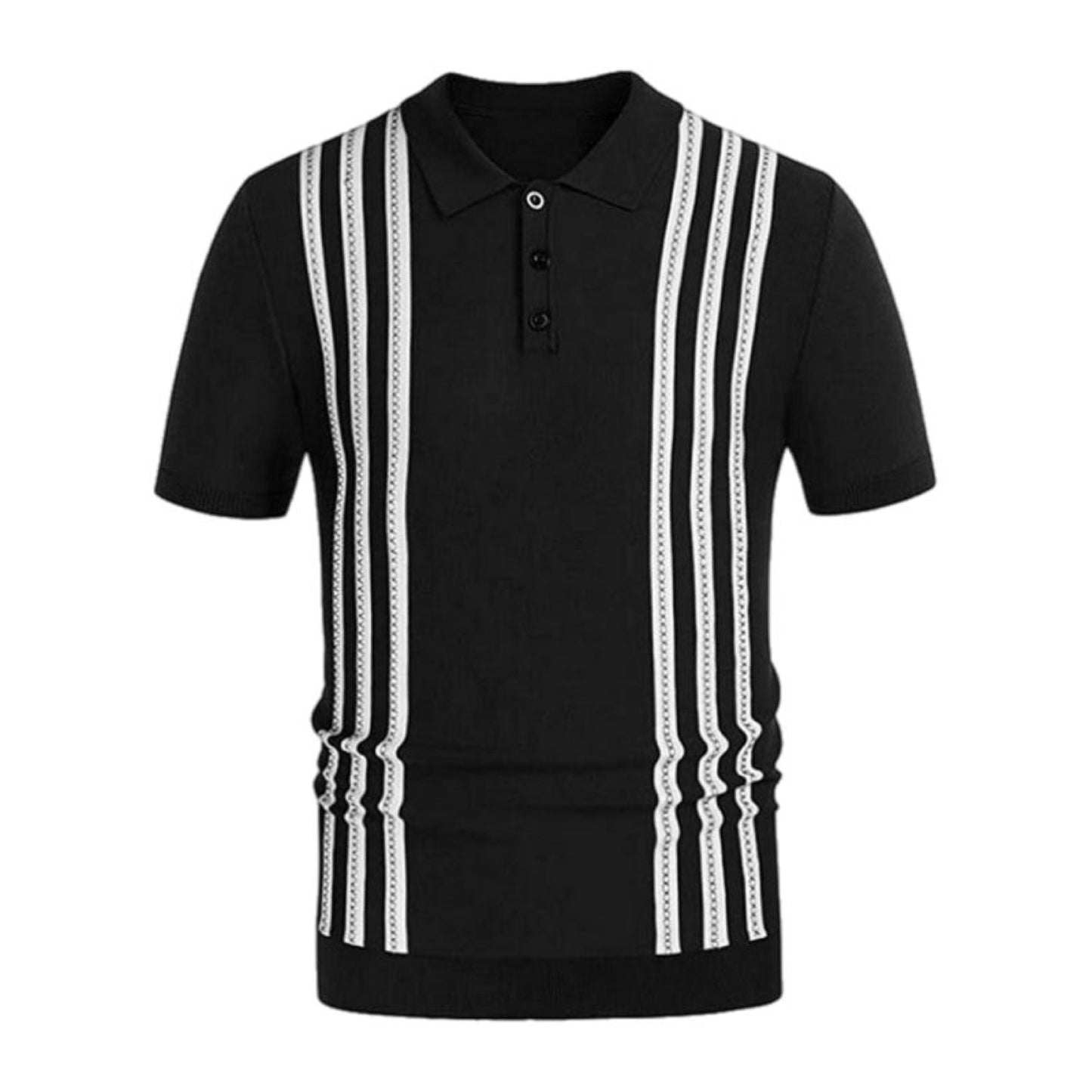 Black Striped Polo Shirt