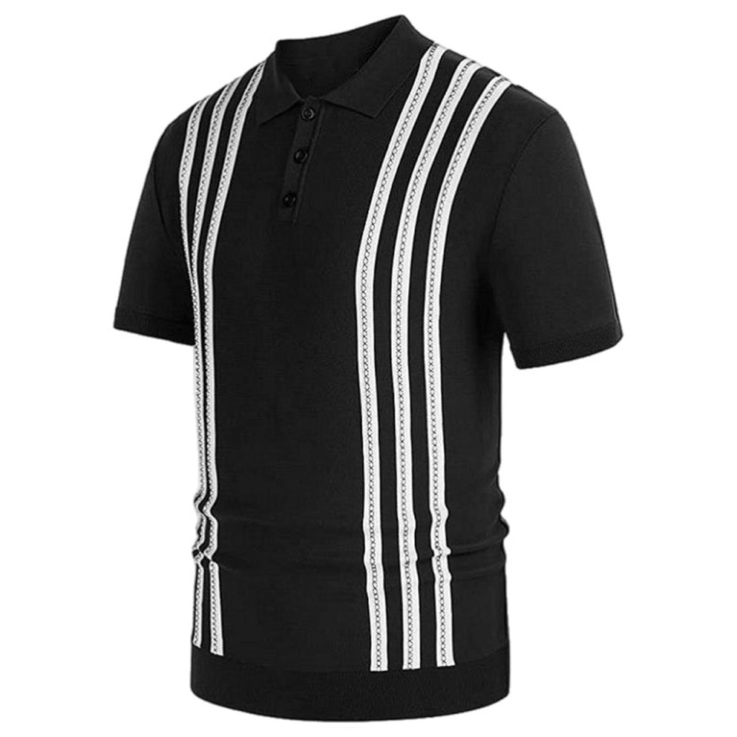 Black Striped Polo Shirt