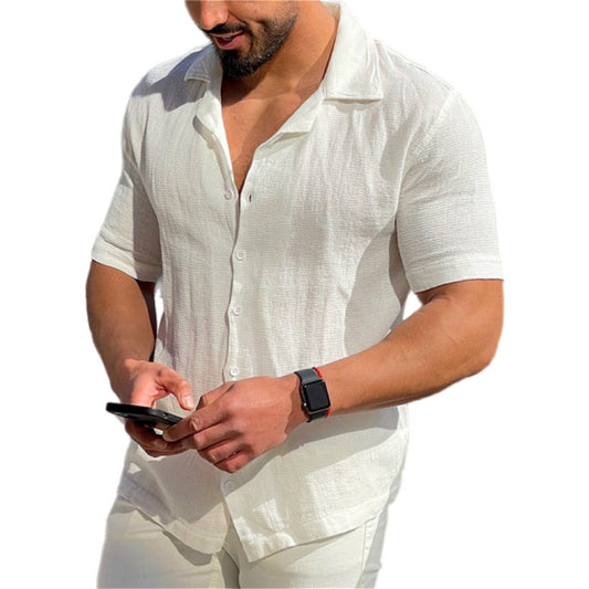 White Short Sleeve Button Up Shirt