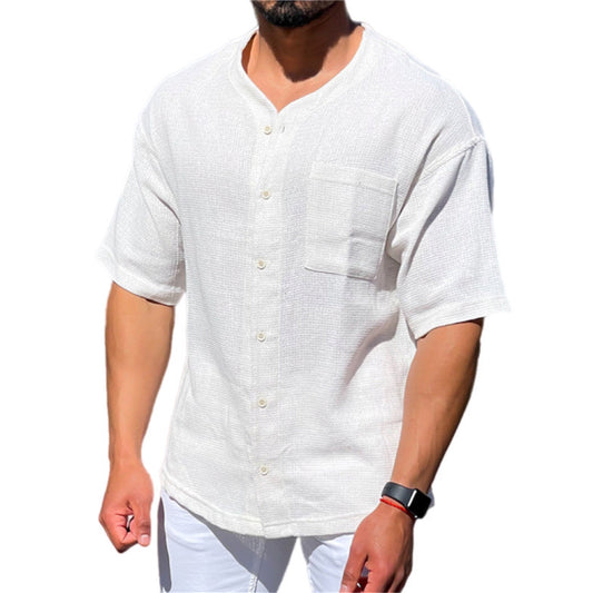 White Short Sleeve Button Up Shirt