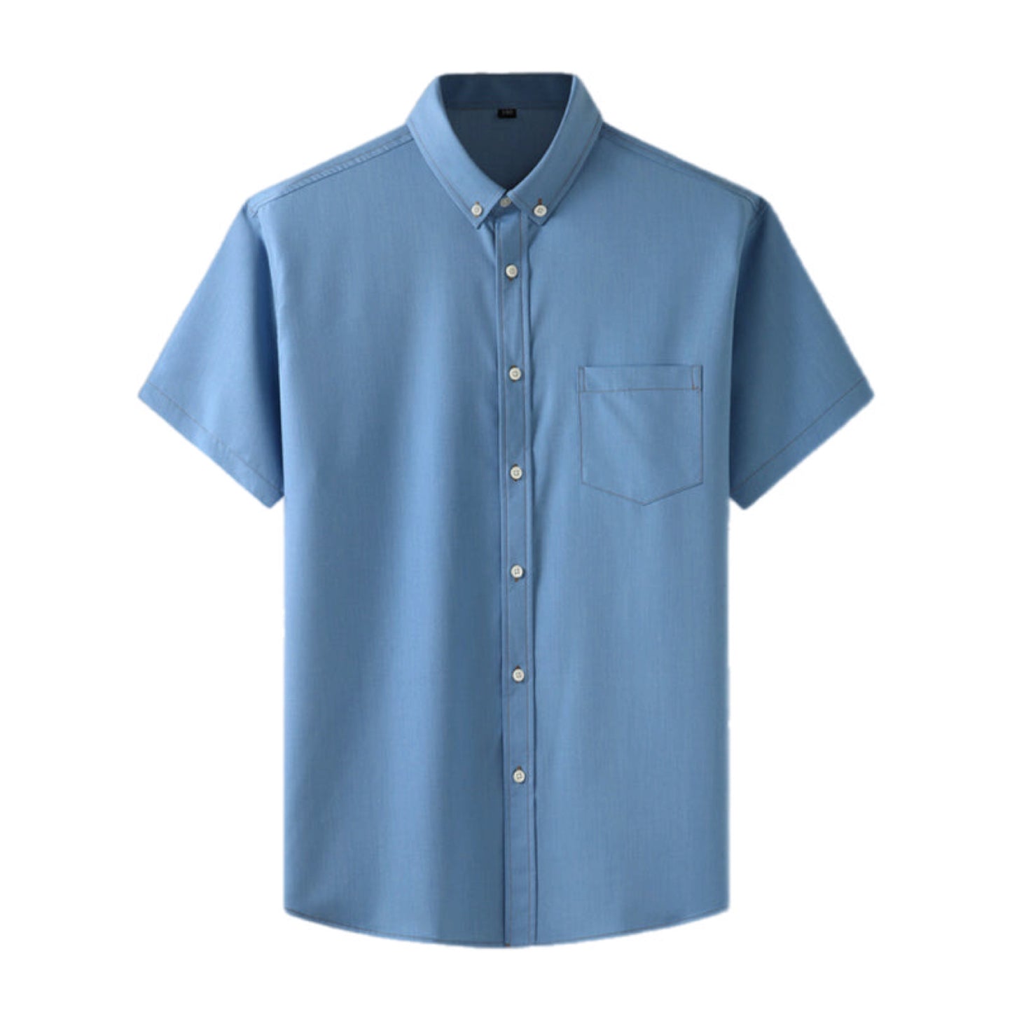 Blue Short Sleeve Button Up Shirt