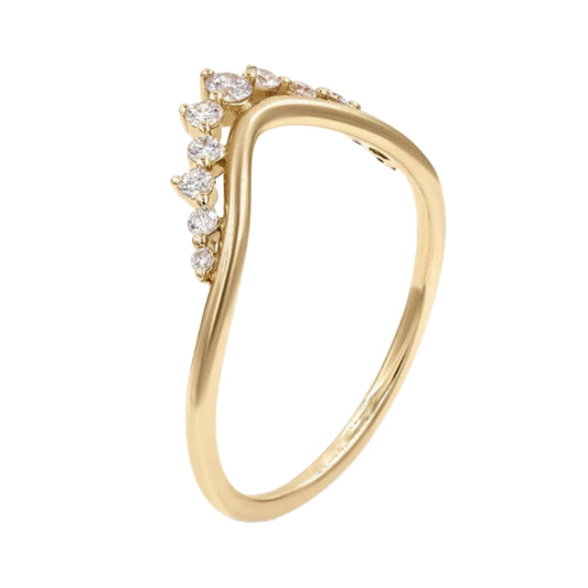 Gold CZ Crown Ring