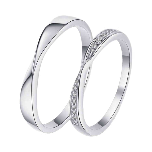 His or Hers Sterling Silver with Moissanite Rings