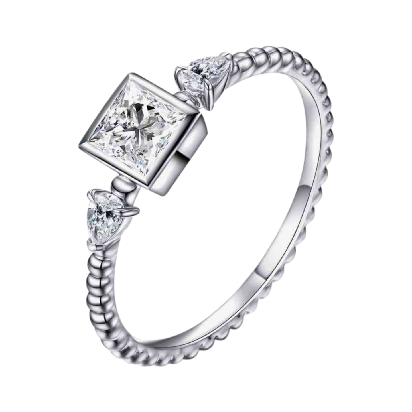 1/2 Carat Moissanite Sterling Silver Ring