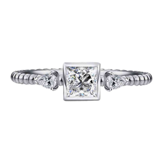 1/2 Carat Moissanite Sterling Silver Ring