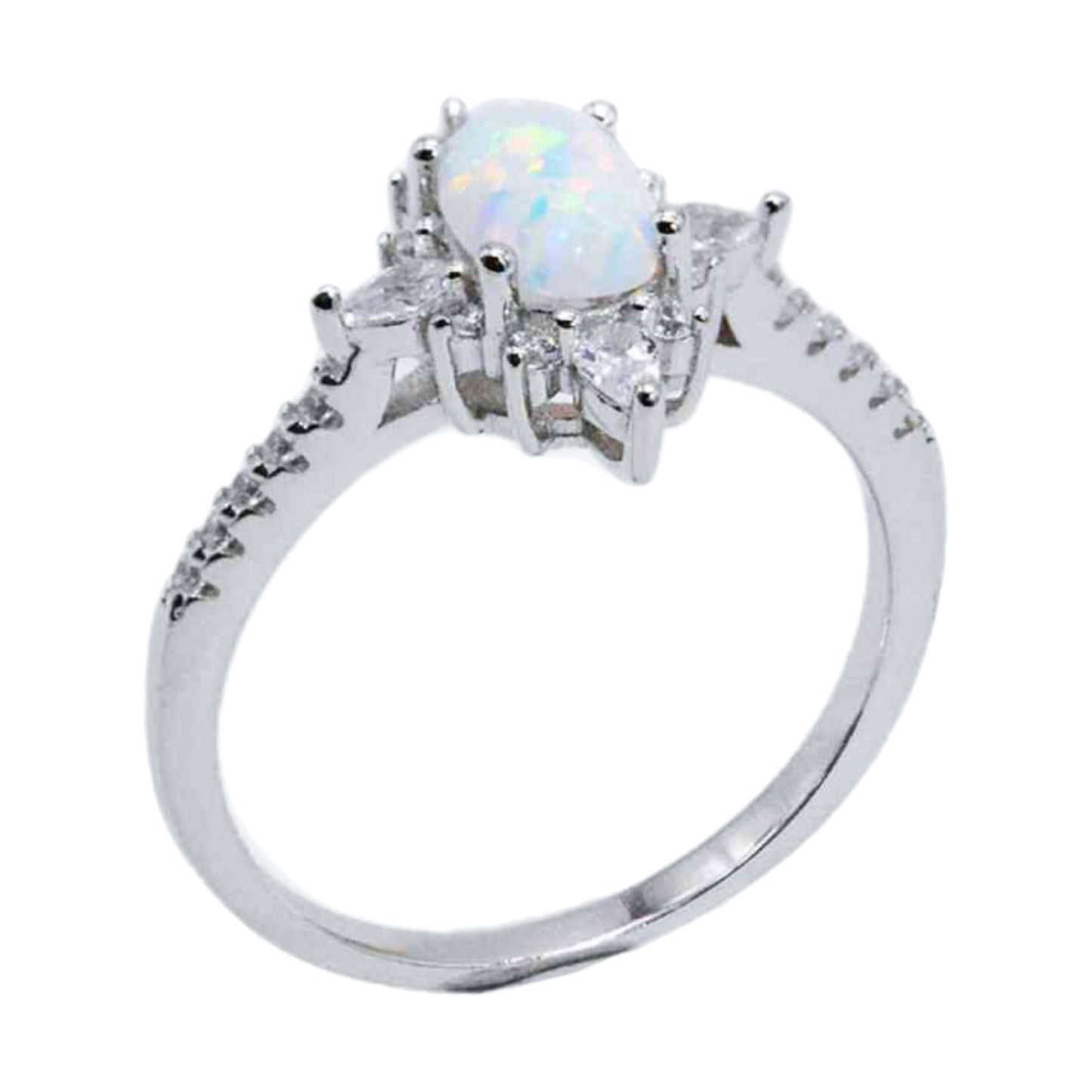 Opal Sterling Silver Solitaire Ring