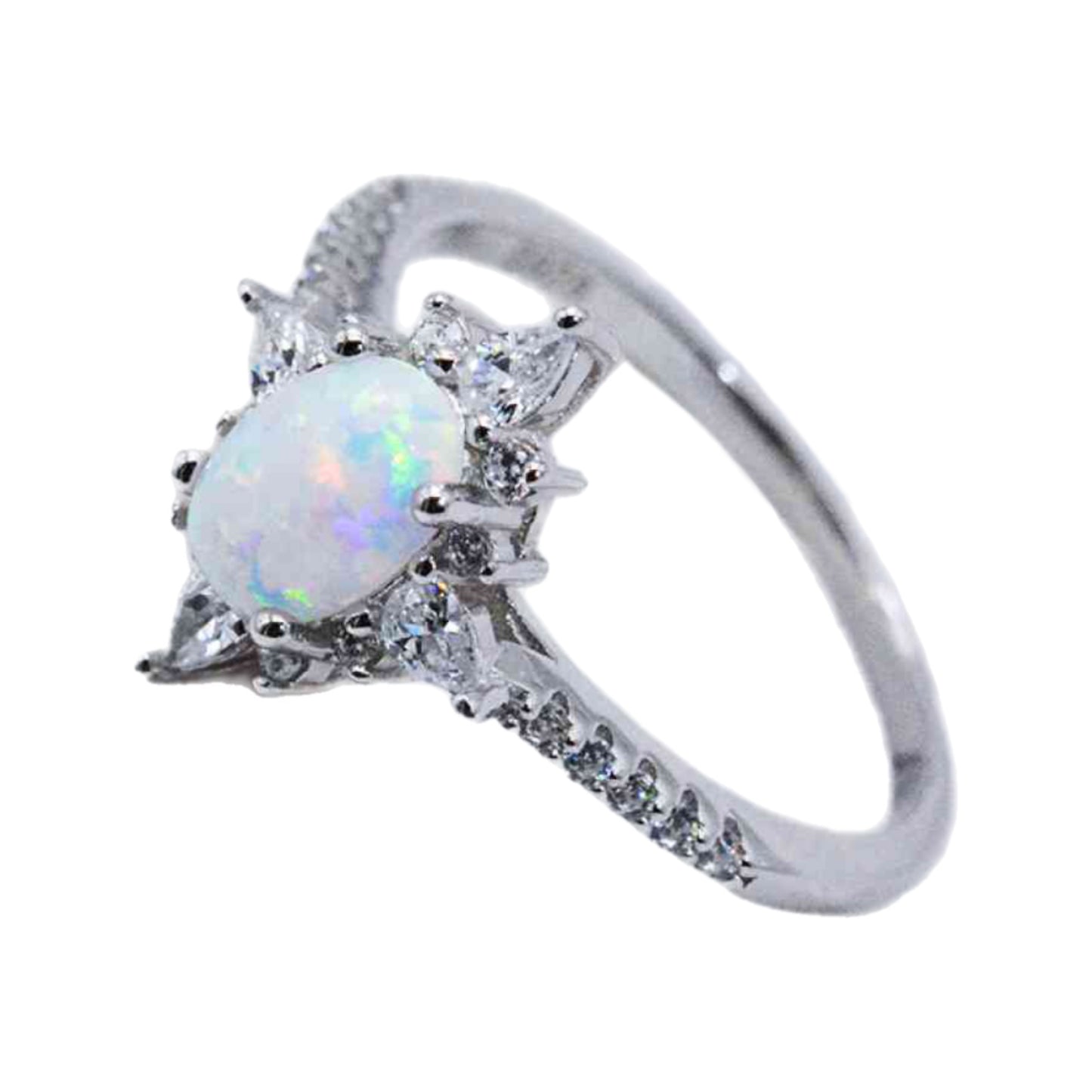 Opal Sterling Silver Solitaire Ring