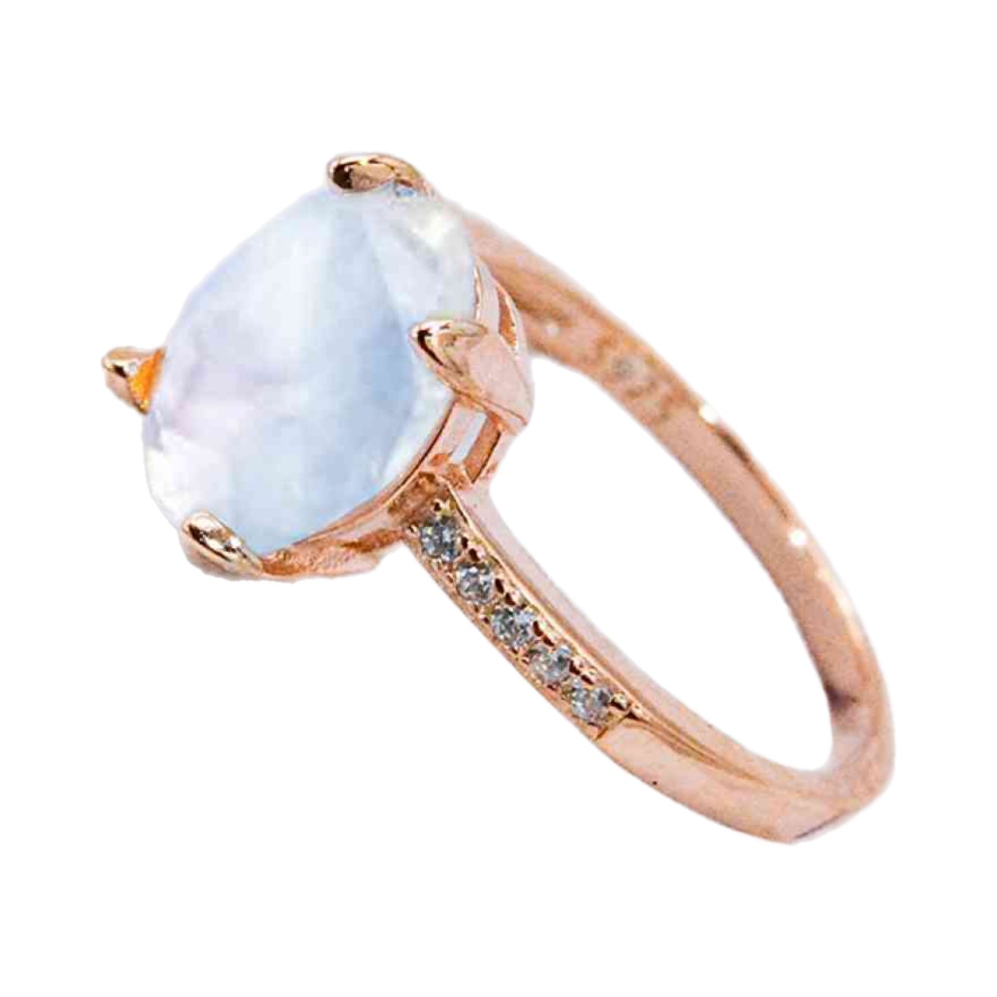 Moonstone Oval Solitaire Sterling Silver Ring