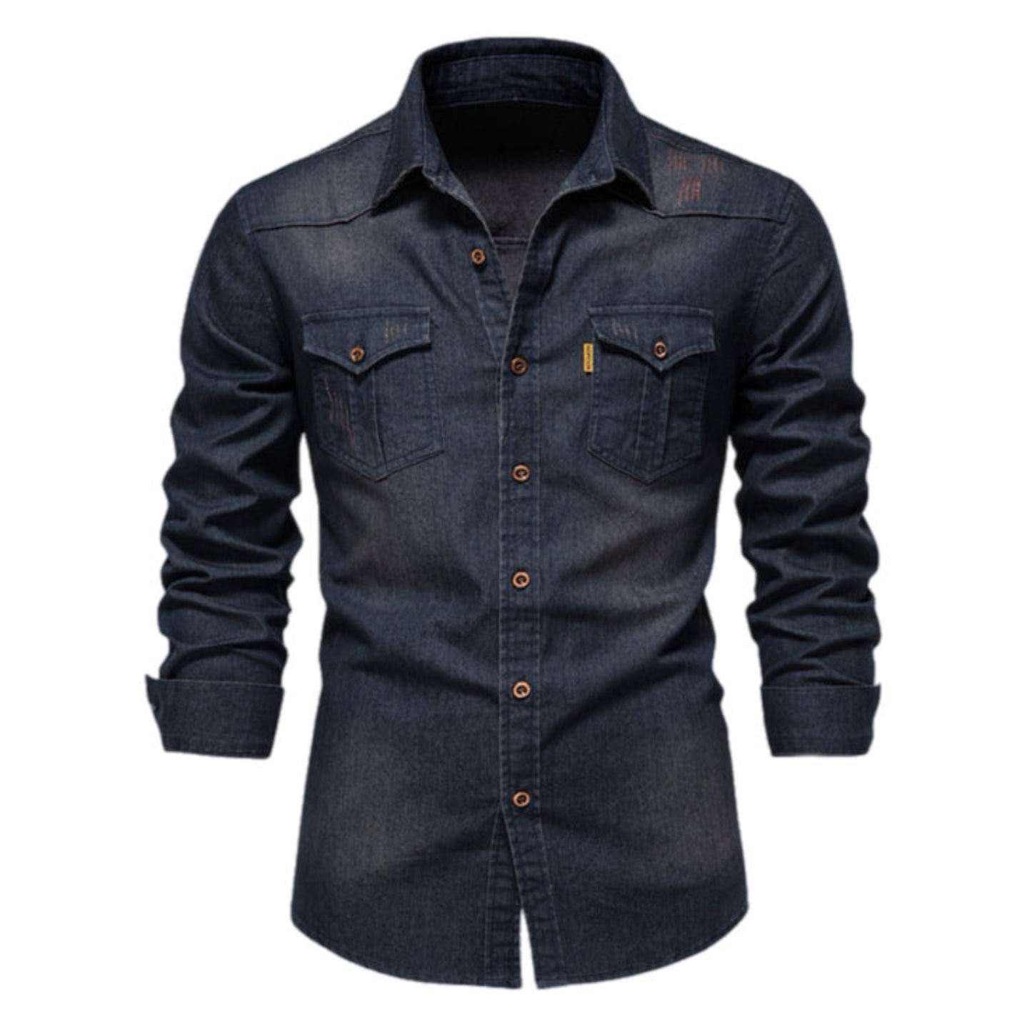 Men's Denim Long Sleeve Button Up Shirt