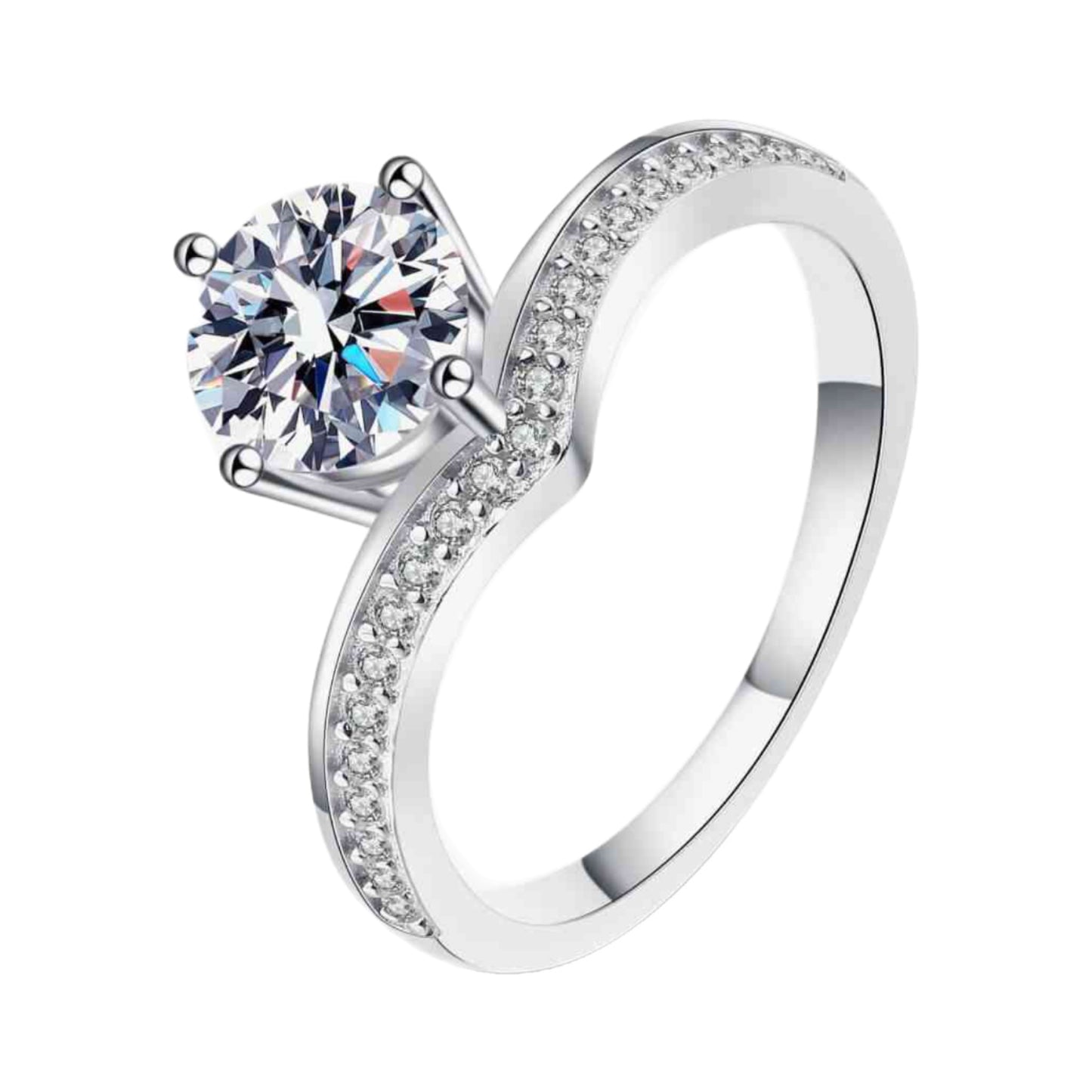 Sterling Silver 1 Carat Moissanite Ring