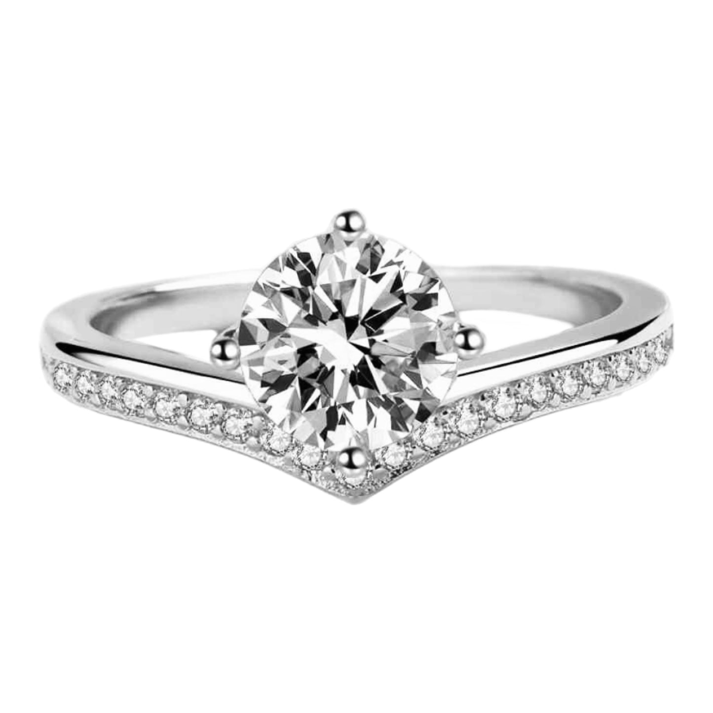 Sterling Silver 1 Carat Moissanite Ring