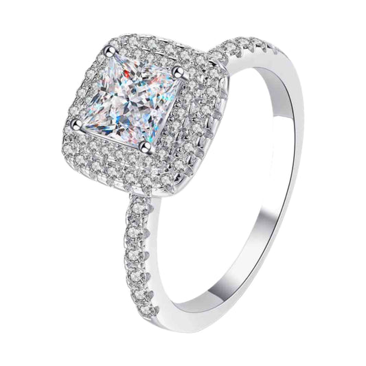 1 Carat Moissanite Sterling Silver Solitaire Ring