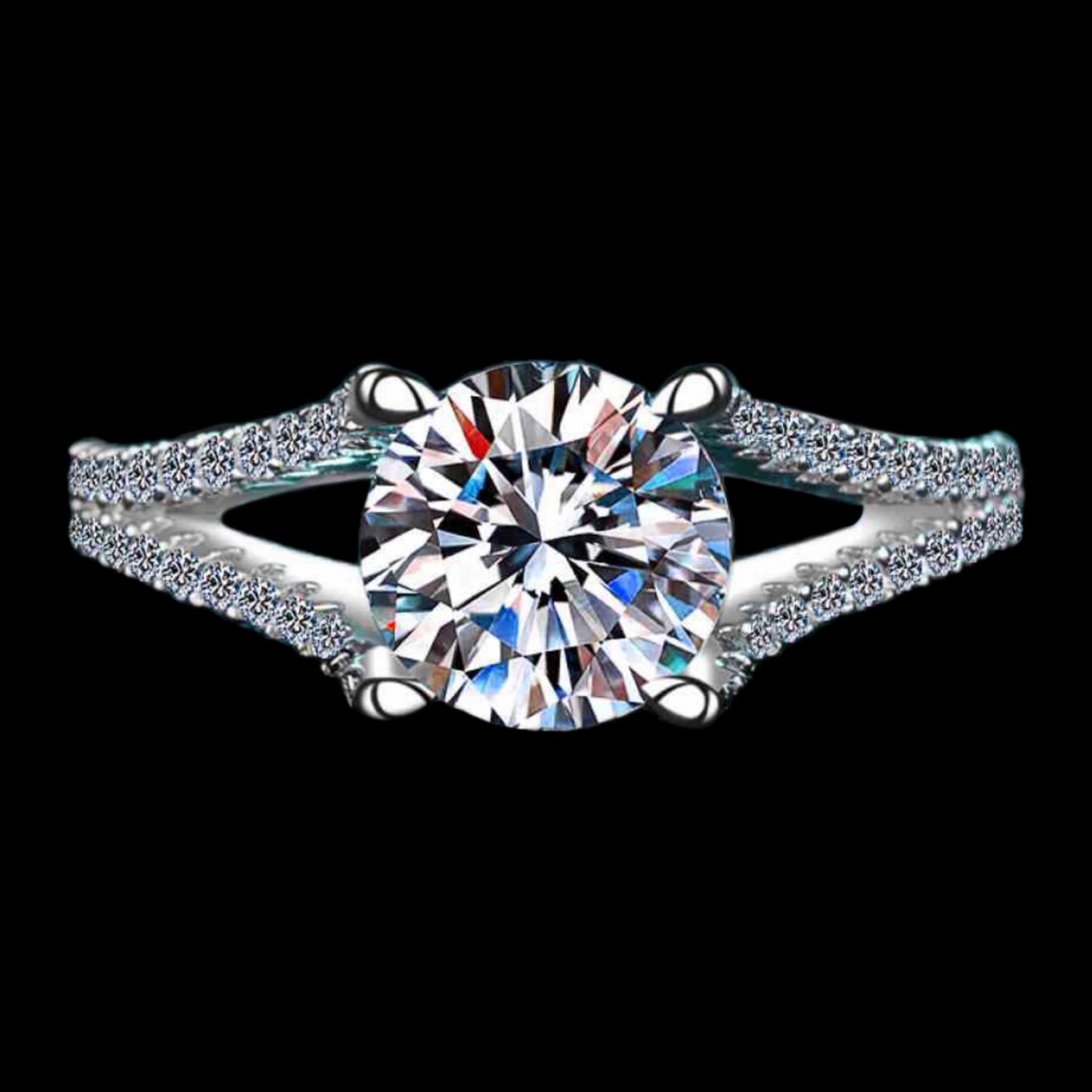 2 Carat Moissanite Sterling Silver Ring