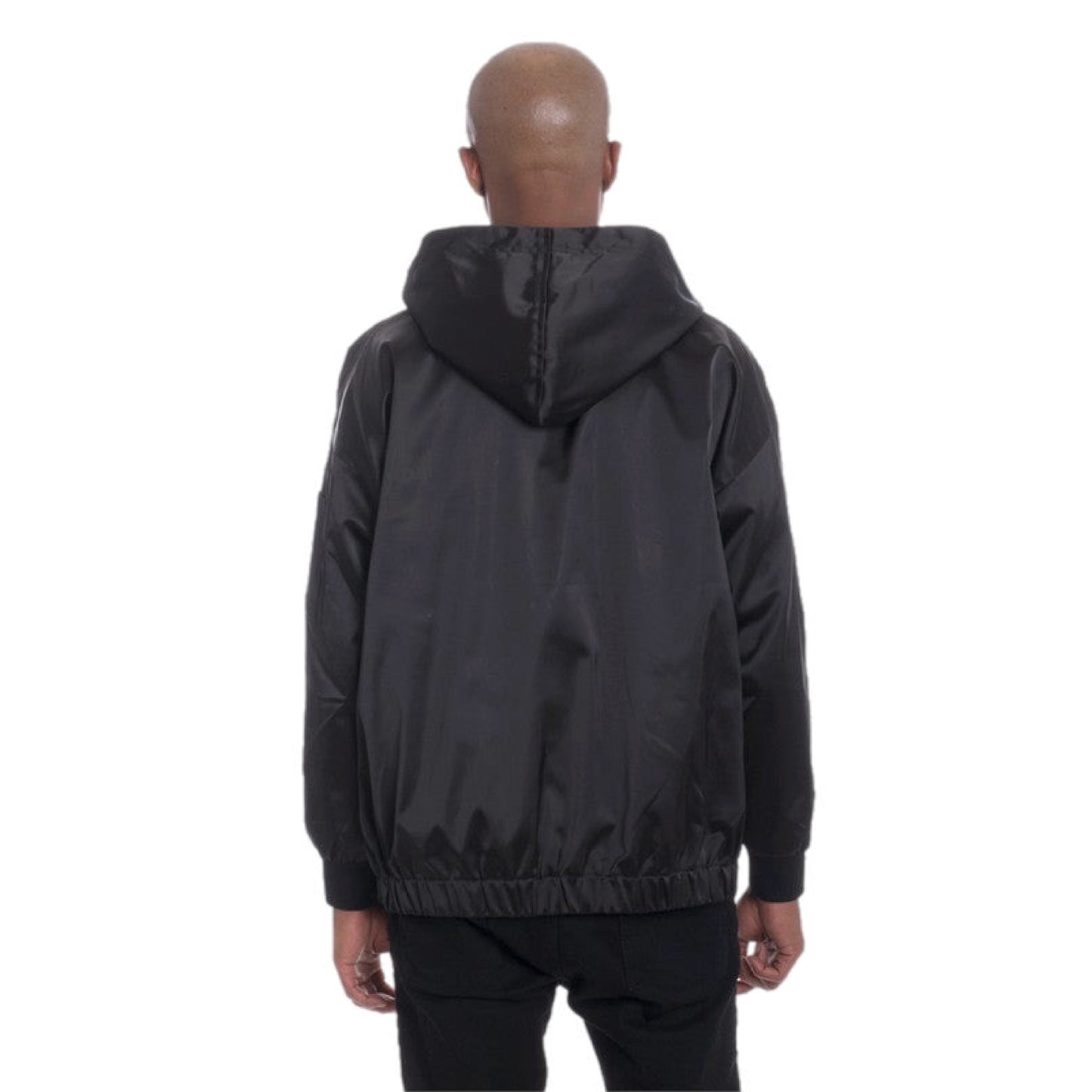 Satin Full Zip Hooded Windbreaker