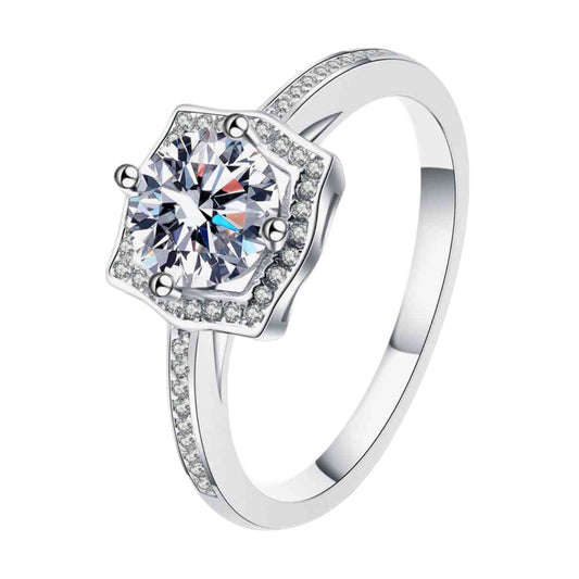 Moissanite Sterling Silver Solitaire Ring