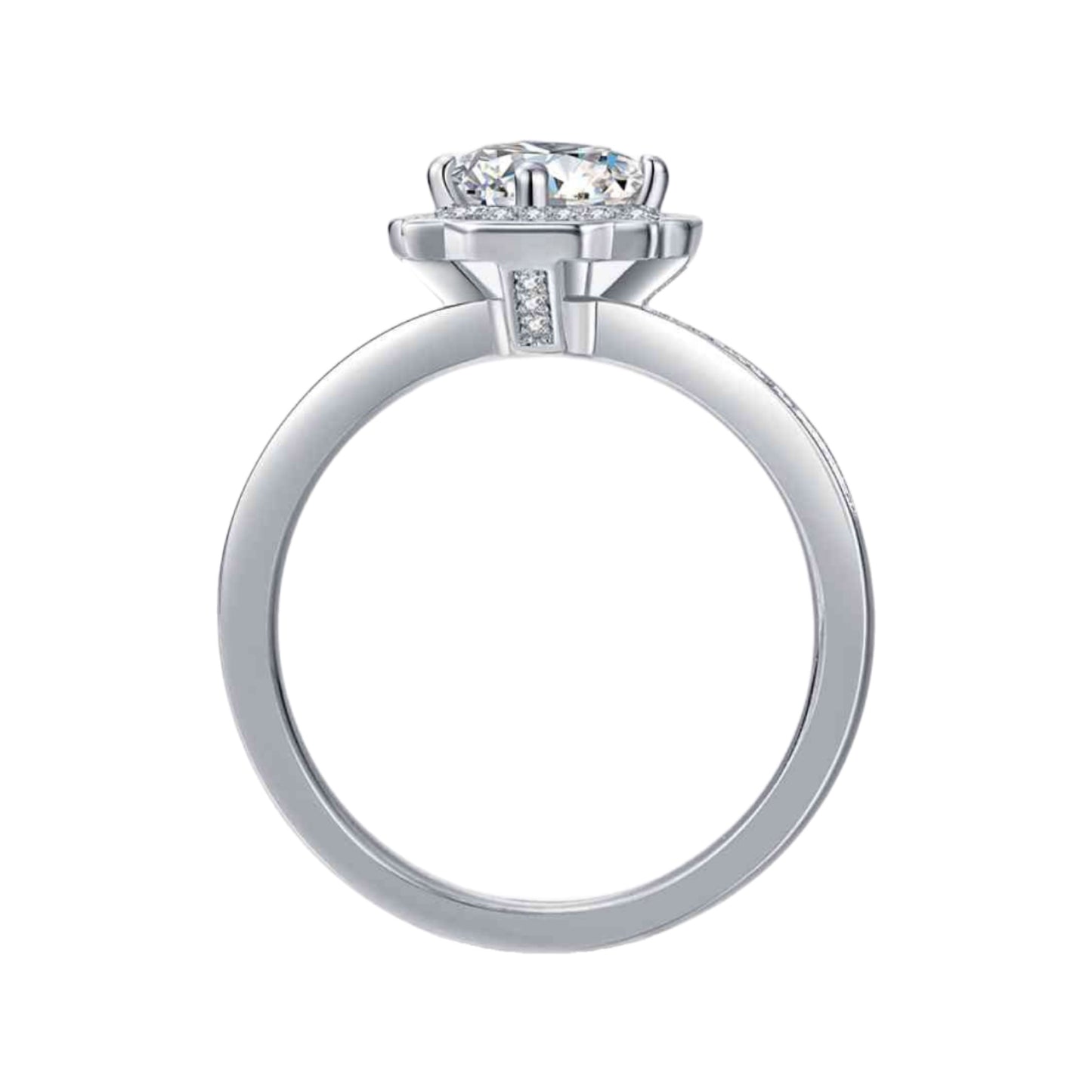 1 Carat Moissanite Solitaire Sterling Silver Ring