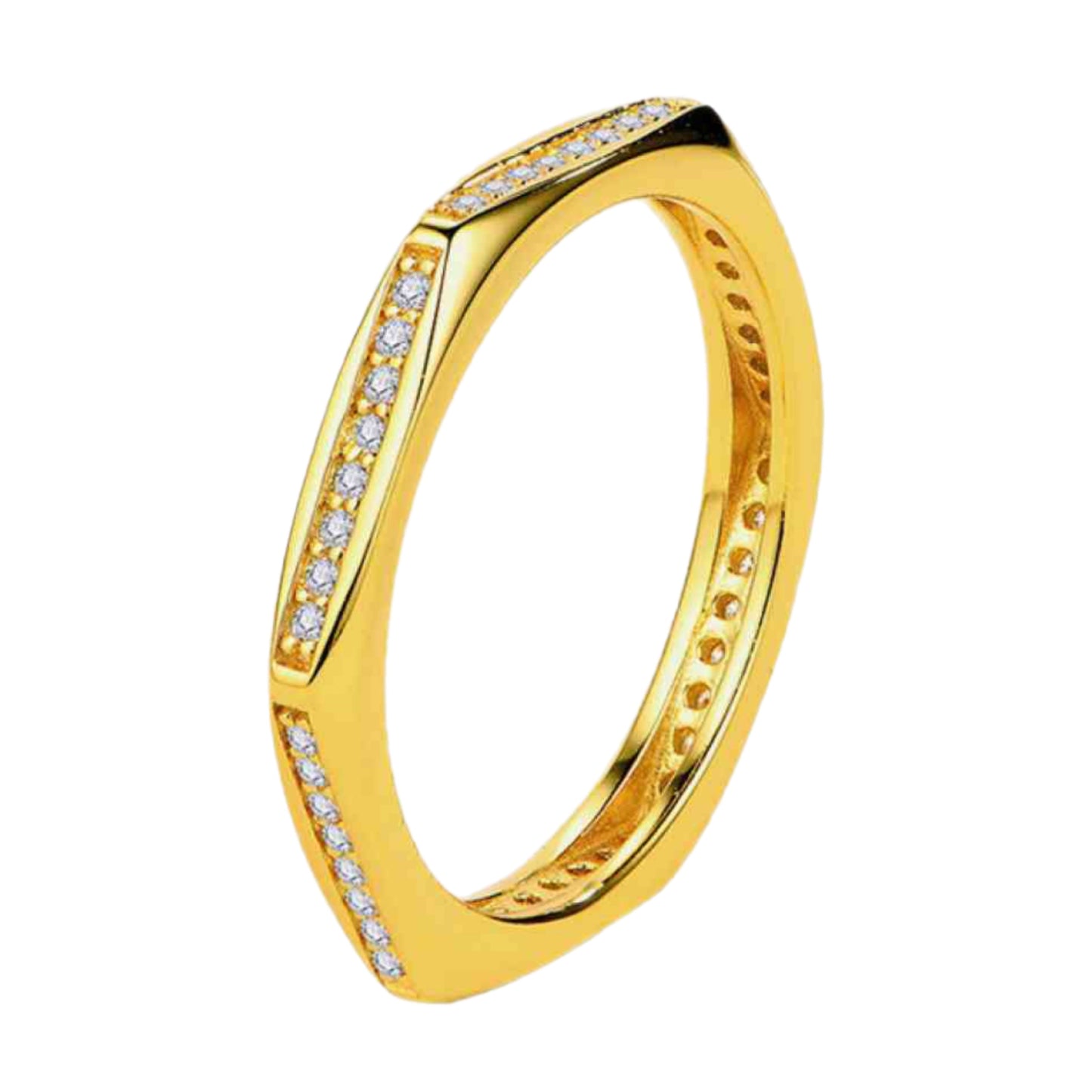 Moissanite Gold Band Ring