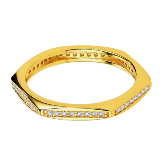 Moissanite Gold Band Ring