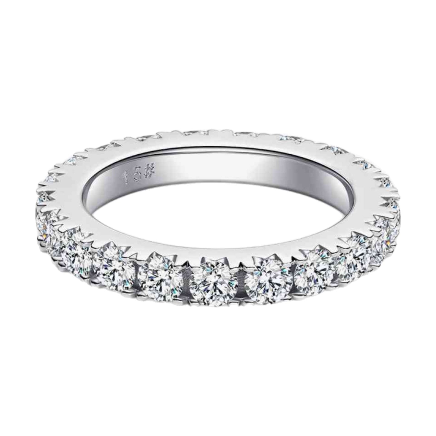 2 Carat Sterling Silver Moissanite Band Ring