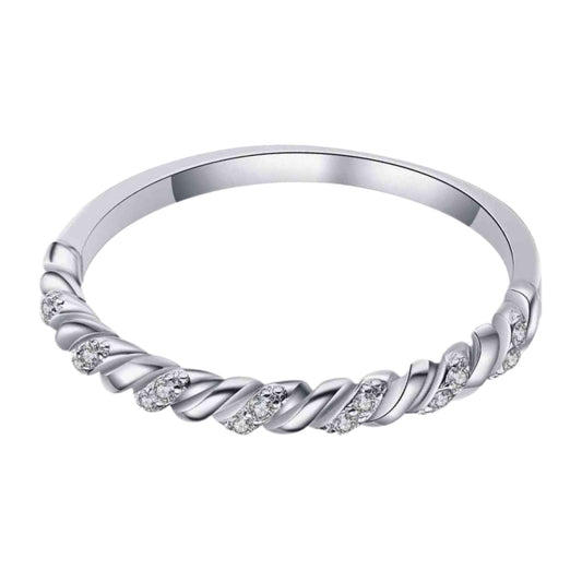 Moissanite Sterling Silver Twist Ring