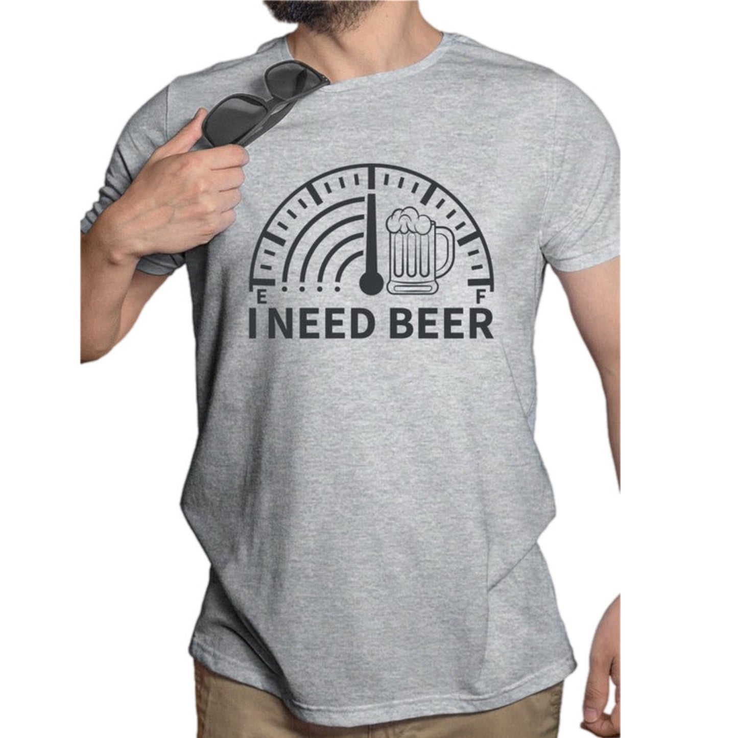 Big & Tall Cotton "Beer Gauge" Essential Tee