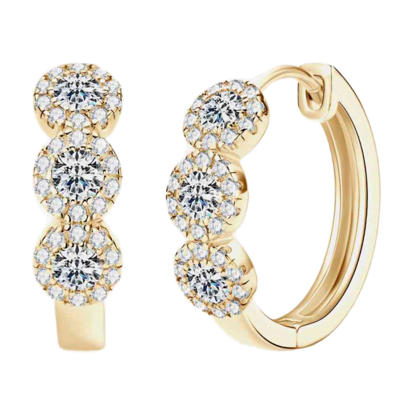 Moissanite Hoop Earrings